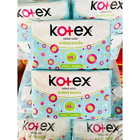 2 Gói Băng vệ sinh Hàng Ngày Kotex siêu mềm kháng khuẩn 99%  2 x 20 miếng
