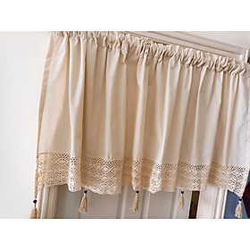 Mua Rèm màn cửa vải canvas phối ren cotton và tua rua
