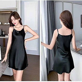 Váy ngủ sexy - đầm ngủ lụa mềm mịn 2 dây nữ g5