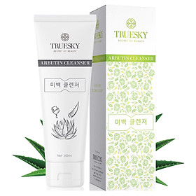 Sữa rửa mặt trắng da Truesky chiết xuất nha đam dạng tạo bọt chính hãng 60ml - Arbutin Cleanser