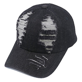 Mũ lưỡi trai jean rách bụi cá tính, phong cách ngầu và hiện đại, đường may chắc chắn, khóa gài cao cấp chống gỉ sét - Hạnh Dương