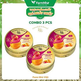 (Combo 3 hộp) Kẹo trái cây Cavendish & Harvey Vị Orange with Raspberry filling 175g - Hương vị tự nhiên đến từ Đức