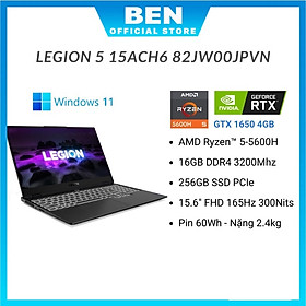 Mua Laptop Lenovo Legion 5 15ACH6 82JW00JPVN R5-5600H|8GB|256GB|GTX 1650 4GB|15.6  FHD|WIN 11 -Hàng chính hãng