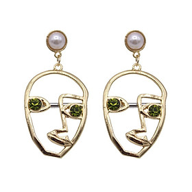 Fashion Personality Alloy Hollowe Face  Stud Earring Jewelry