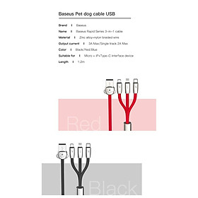 Mua Cáp sạc 3 in 1 nhanh tốc độ cao Baseus FUWANG Type C- Lighting- Micro 120cm