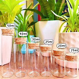 Mua 【Mẫu mới】 Lọ thuỷ tinh trơn nút bần cao cấp đường kính 3cm【15ml 20ml 25ml 30ml 40ml 50ml 60ml