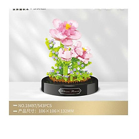 BALODY 18497 - Mô hình hoa hồng trang trí để bàn - Xếp hình mini siêu đẹp