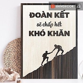 Tranh gỗ động lực TBIG - Đoàn kết sẽ chấp hết khó khăn