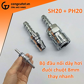 Mua Cặp đầu nối hơi đuôi chuột phi 8 thay nhanh