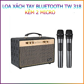 Mua Loa Xách Tay Karaoke Bluetooth Toweiet TW-318 Tặng Kèm 2 Micro Không Dây  Âm Thanh Sóng Động Chất Lượng Cao Cực Hay