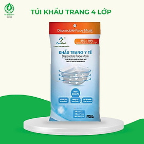 Túi khẩu trang y tế CAEMEDI 4 lớp Xanh cao cấp, kháng khuẩn, lọc bụi bẩn đạt chuẩn BFE, FDA xuất khẩu Châu Âu - 30 cái