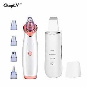 Ckeyin Vacuum Blackhead Remover and Ultrasonic Facial Scrubber Face Skin Peeling Pore Cleaner combination