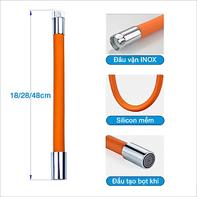 Mua Ống nối dài vòi nước bằng silicon xoay 720 độ  dụng cụ nối dài vòi nước  đầu nối dài vòi nước uốn cong linh hoạt  tiện dụng cho nhà bếp dài 18cm  28cm  48cm - hàng nhập khẩu