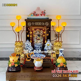 Mua Bộ bàn thờ Thần Tài Hiện đại Sứ vẽ rồng xanh HD999091