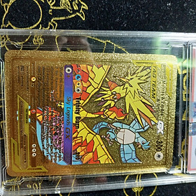 Moltres Zapdos bản gương TAG TEAM thẻ pokémon nhôm mạ vàng 3 chim thần thoại Tặng kèm bảo vệ thẻ 1459 d24 1-3