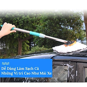 Chổi lau ô tô - Rửa xe ô tô lụa mềm cao cấp đa chức năng - điểu chỉnh được độ dài siêu thấm hút 125 CM