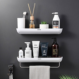 Kệ ngang Ecoco để dầu gội, sữa tắm, đồ dùng phòng tắm hoặc gia vị, đồ dùng nhà bếp đa năng thiết kế có giá treo khăn