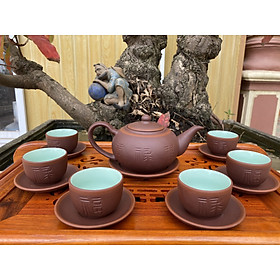 Mua Ấm Trà Tử Sa Tống Nâu PLT lòng xanh