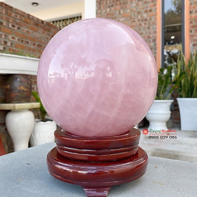 Mua Quả cầu đá thạch anh năng lượng phong thủy màu hồng 14cm