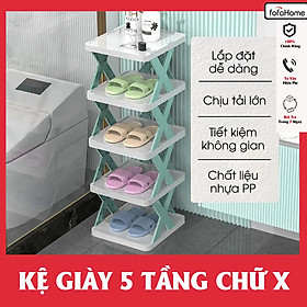 Kệ Để Giày Dép 5 Tầng Chữ X - Kệ Đựng Giày Dép Đa Năng Bằng Nhựa Lắp Ghép Giao Màu Ngẫu Nhiên