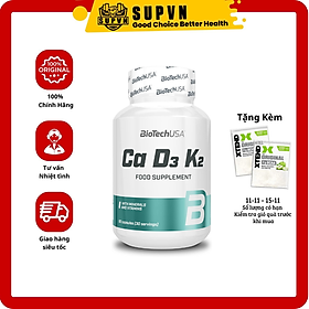 Biotech USA Ca D3 K2 (90 Viên) - Bổ Sung Canxi, Vitamin D3 K2