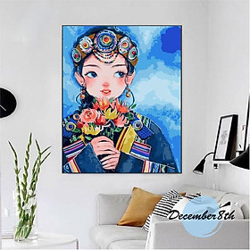 Mua Tranh Sơn Dầu Số Hóa Tự Tô December8th Cô Gái Dân Tộc 3 CGDTH