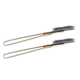 2pcs Stainless Steel Handle Wire Brush for Rust Paint Remover Straight Head