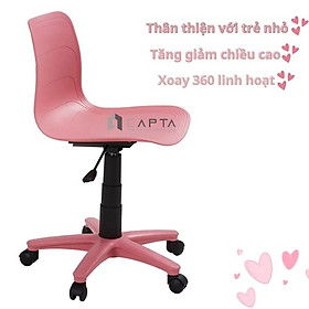 Mua Ghế học bài màu hồng cho bé gái thân nhựa chân bánh xe Ghế xoay trẻ em tăng chỉnh độ cao CE1015-P