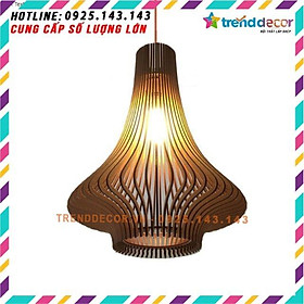 Mô Hình Đầu thú gỗ ghép trang trí Đèn gỗ trang trí dáng củ tỏi