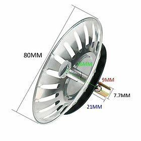 Inox , miếng lọc rác bồn rửa có cao su chặn nước