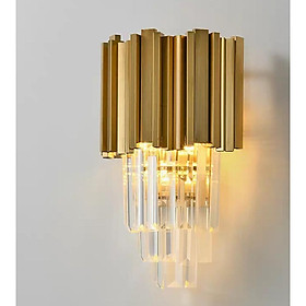 Đèn tường pha lê thân mạ vàng phong cách Châu Âu, đèn trang trí, đèn cầu thang TG802-1