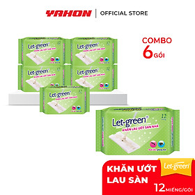 Mua Combo Bao Khăn Giấy Ướt Lau Sàn Nhà LET-GREEN  12 Miếng/Bao