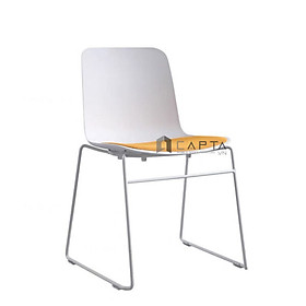 Mua Ghế ngồi học sinh thân nhựa chân sắt cố định CC1552-P Nội thất Capta Ghế học sinh học bài chân sắt sơn màu trắng có nệm vải bố tại HCM - Cam
