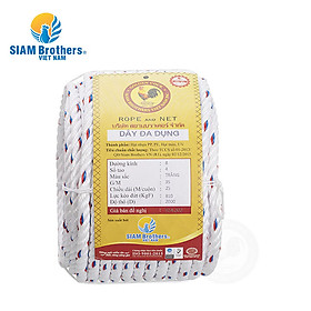 Dây buộc tàu PP siêu bền Siam Brothers - 4 tao/8mm - 25m (bán theo cuộn)