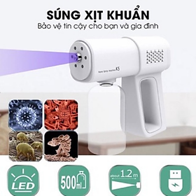 Máy Phun Khử Khuẩn Nano K5 Pro Tia UV, Máy Xịt Khử Khuẩn Cầm Tay, Máy Diệt Khuẩn Nano Siêu Tiện Lợi