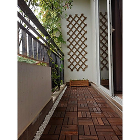 Mua Vỉ GỖ TỰ NHIÊN VỈ NHỰA - TẤM VỈ NHỰA SÀN GỖ LẮP BAN CÔNG(30x30x2 5CM)- VỈ LÓT SÀN BAN CÔNG