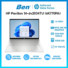 Mua Laptop HP Pavilion 14-dv2034TU 6K770PA (i5-1235U/ 8Gb/ 512GB SSD/ 14FHD/ VGA ON/ Win11/ Bạc) - Hàng Chính Hãng