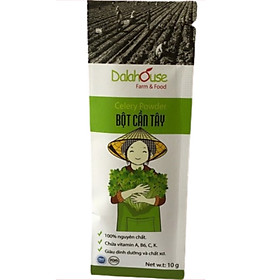 Bột cần tây hữu cơ sấy lạnh Dalahouse - Bịch 10gr, nhỏ gọn, tiện dụng,thay thế rau tươi mọi lúc mọi nơi