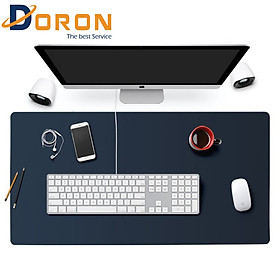 Bàn Di Chuột - Miếng Lót Chuột Cỡ Lớn Doron-HDC01 Size 40x80, 45x90 cm - Kiêm Deskpad Thảm Da, Trải Bàn Làm Việc Chống Nước Dùng Được Hai Mặt - Hàng Nhập Khẩu