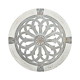 Round Wall Art - Metal Decorative Wall Medallions, Creative Home Art Wall Sculpture Decor, Metal Wooden Crafts Decor Gift for Home Living Room Porch