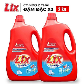 COMBO 2 Chai Nước giặt LIX Đậm đặc Đỏ 2KGX2