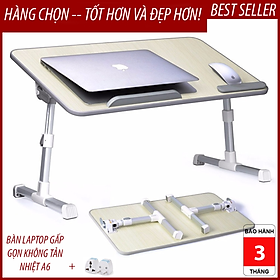 Bàn laptop nhập khẩu gấp gọn, điều chỉnh góc mặt bàn, chiều cao thích hợp làm việc, thư giãn,... A-6 không quạt tản nhiệt