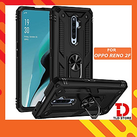 Ốp lưng cho Oppo Reno 2F/Reno2 F chống sốc 2 lớp kèm nhẫn iring làm giá đỡ