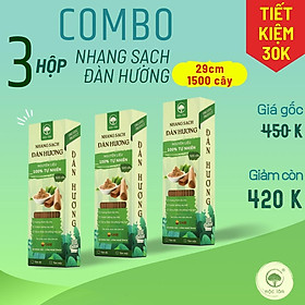 Mua  COMBO 3Hộp  Nhang Sạch Đàn Hương 1500cây - 29cm - Nhang thiên nhiên MỘC LÂM