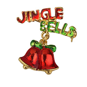 Red Green ENAMEL Christmas  BELLS Brooch Pin Decoration Jewelry Gift