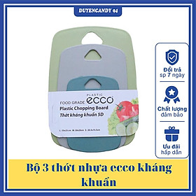 Mua Bộ 3 thớt kháng khuẩn - thớt nhựa pp cao cấp chống trơn trượt   xước bề mặt chống nấm mốc thương hiệu ecco