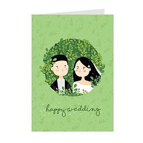 Thiệp mừng cưới, Happy Wedding - Thiệp Greenwood 10x15cm - WD09