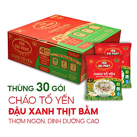 Cháo Tổ Yến Đậu Xanh Thịt Bằm - Yến Đại Phát (30 gói x 50gram / Thùng), 4 gói gia vị, ăn liền, tiện lợi.