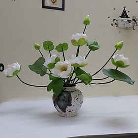 Mua Hoa lụa  Hoa sen cung đình cao cấp - Krishna trang trí phòng khách  văn phòng  cửa hàng  quán cà phê