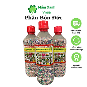 Phân Bón Cây cảnh Nitrophoska cao cấp cây phát triển đồng đều, lá xanh tốt NPK 15-15-15 - chai 500g